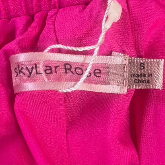 Skylar Rose Shorts Linen Blend Womens Small Pink New Elastic Waist - Picture 5 of 8